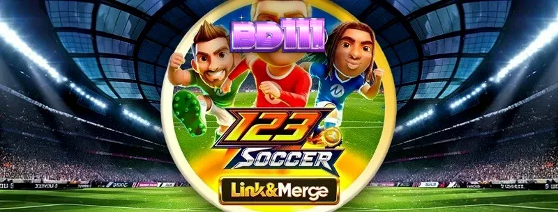 123 Soccer Link&Merge স্লট গেমের নিয়ন থিমযুক্ত ইন্টারফেস